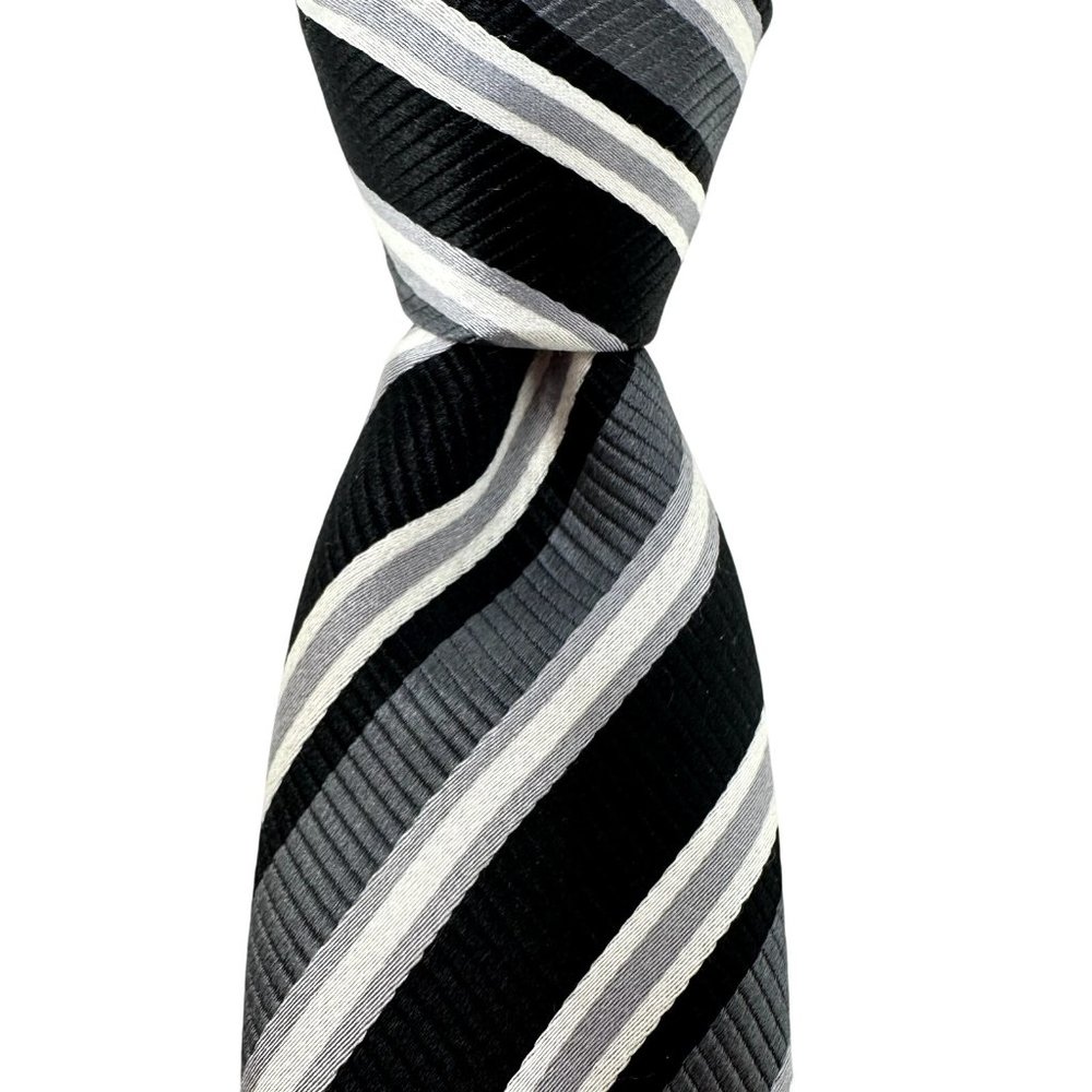 Donald J Trump Necktie Signature Collection 100% Silk Stripes Tie Gold Bar